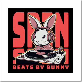 DJ bunny music mixing Posters and Art